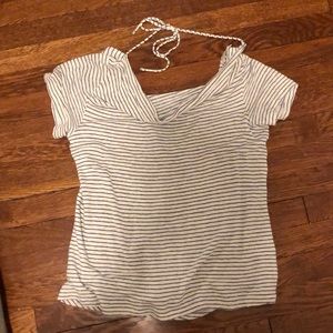 Blue and white striped shirt